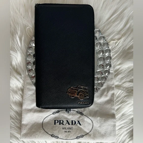 Authentic Prada Saffiano Leather Navy Blue Organizer Wallet - Picture 2 of 13